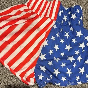 High Waist Women's Athletic Patriotic Shorts